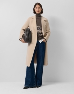 Abrigo largo oversize doble faz beige