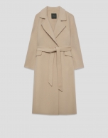 Beige double-sided oversized long coat