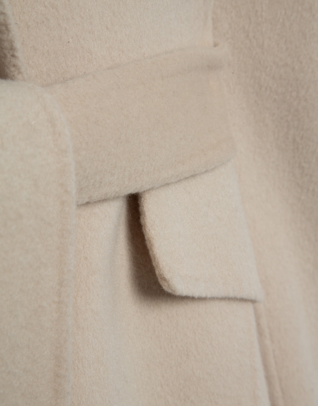 Beige double-sided oversized long coat