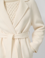Long coat in white double-sided cloth