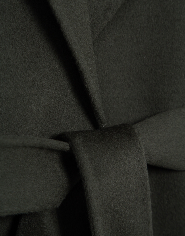 Long coat in green double-sided cloth