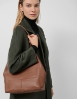 Long coat in green double-sided cloth