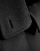 Long coat with a wraparound collar and grey wool