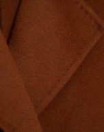 Light brown double-breasted three-quarter length coat
