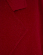 Red double-faced three-quarter length double-breasted coat