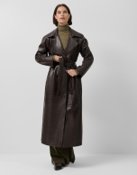 Gabardina larga napa marrón