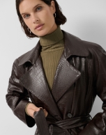 Gabardina larga napa marrón