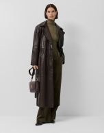 Gabardina larga napa marrón