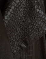 Gabardina larga napa marr&oacute;n