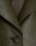 Long green napa coat