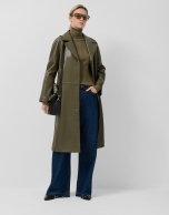 Long green napa coat