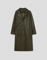 Long green napa coat