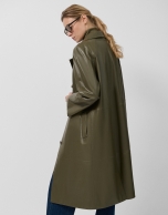 Long green napa coat