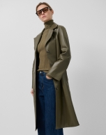 Long green napa coat