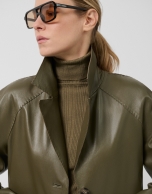 Long green napa coat