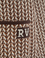 Beige and ecru herringbone jacquard jacket