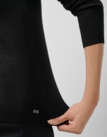 Chaqueta en punto fino negro con lúrex