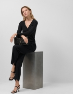 Chaqueta en punto fino negro con lúrex