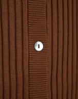 Brown fine ribbed knit jacket