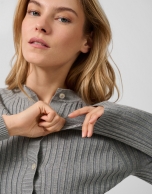 Fine grey ribbed knit jacket