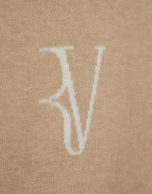 Chaqueta sudadera punto tricotado beige con jacquard RV