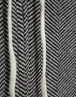 Grey herringbone jacquard knit sweatshirt jacket