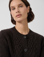 Brown thick knitted jacket