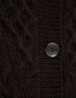 Chaqueta punto grueso tricotado marrón