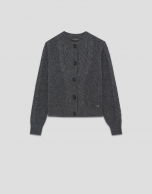 Chaqueta punto grueso tricotado gris