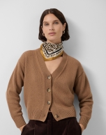 Chaqueta punto grueso beige