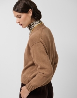 Chaqueta punto grueso beige