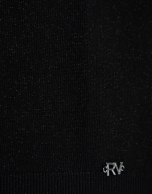 Black fine knit top with lurex