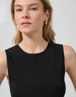 Black fine knit top with lurex