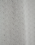 Grey openwork herringbone wool knit short-sleeved T-shirt