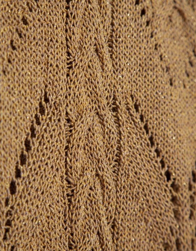 Jersey punto algodón calado beige