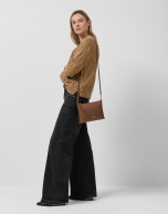Beige openwork cotton knit sweater