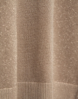 Long-sleeved knit and sand lurex sweate