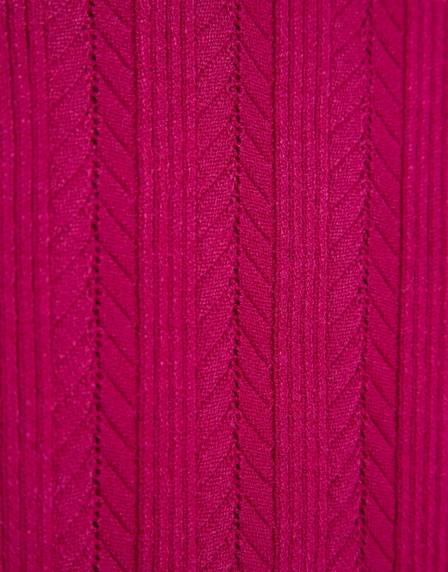 Jersey espiga y canalé rosa