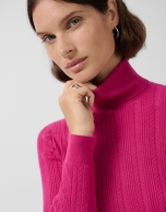 Pink herringbone and ribbed sweater