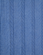 Blue herringbone and ribbed sweater