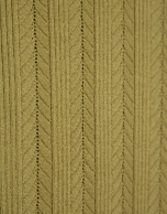 Olive green herringbone and ribbed sweater