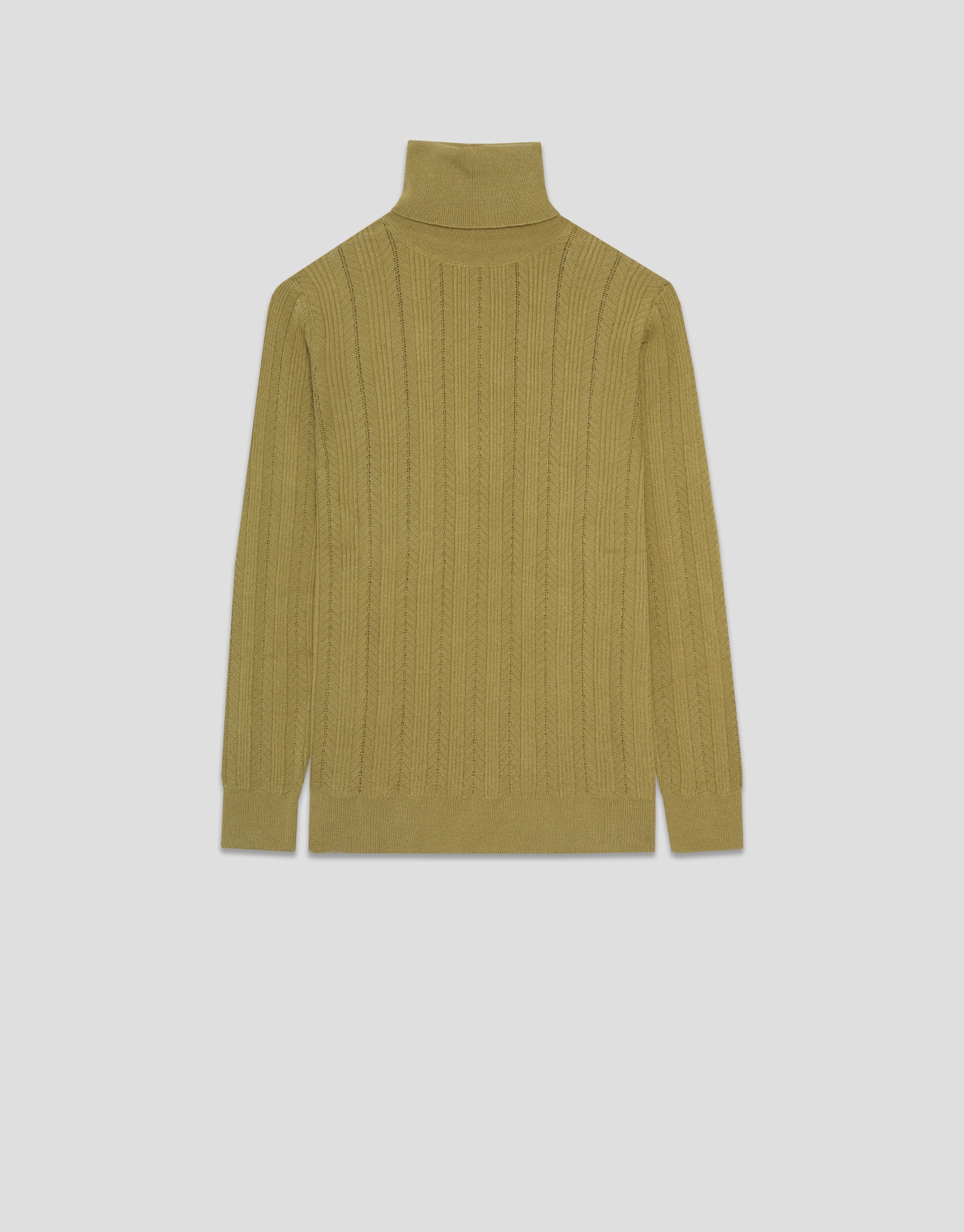 Olive green herringbone and ribbed sweater
