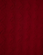 Red wave knit boat neck sweater
