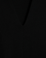 Jersey escote pico lana galga fina negro