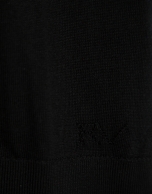 Jersey cuello cisne en punto fino de lana negro