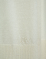 Ecru wool turtleneck sweater in fine knit