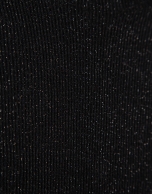 Jersey cuello cisne lana y seda negro con lúrex