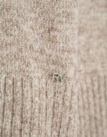 Jersey grueso cuello vuelto lana marrón melange