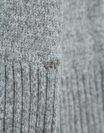 Jersey grueso cuello vuelto lana gris melange