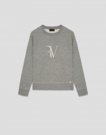 Jersey punto tricotado gris con jacquard RV en delantero